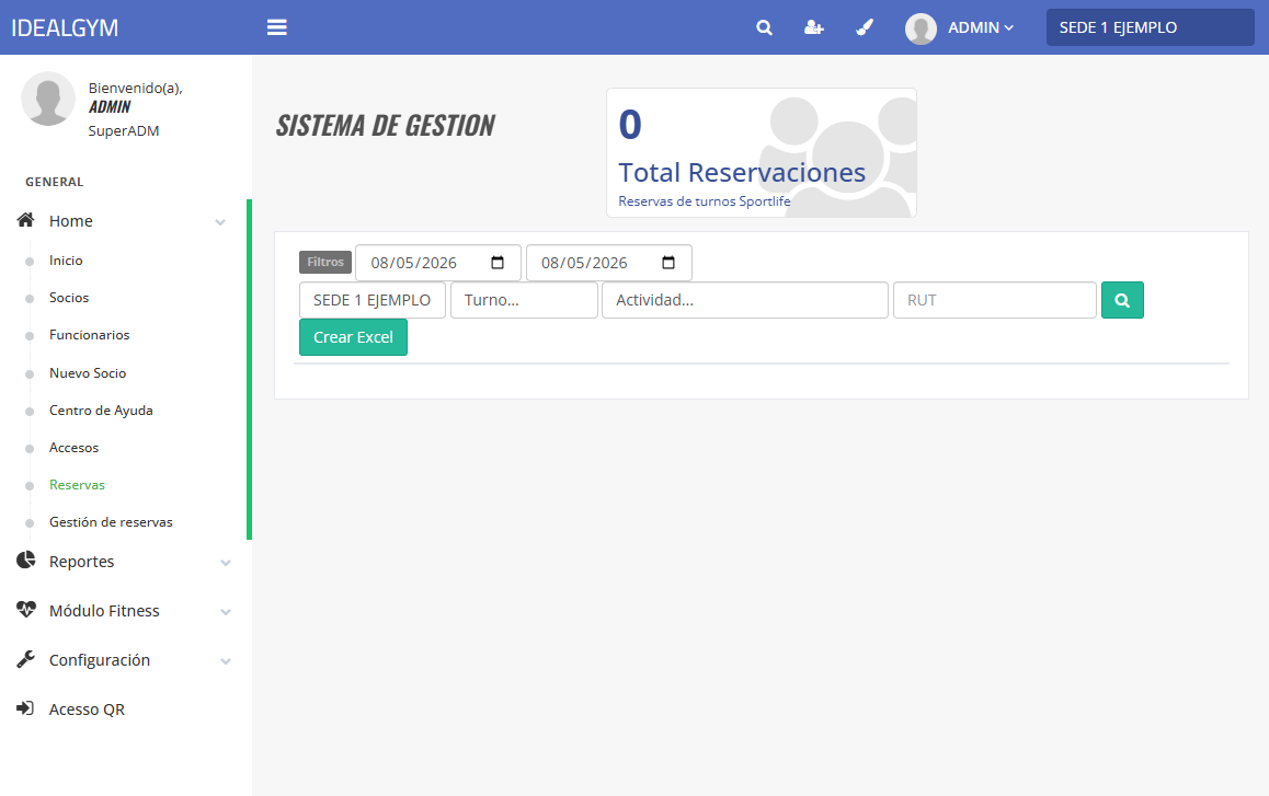 IdealGYM Interface